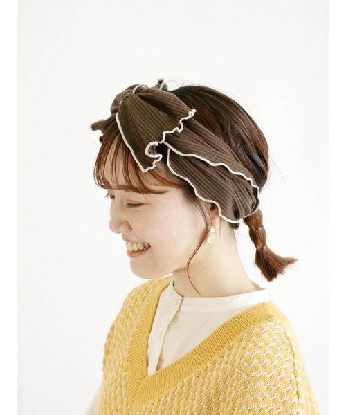 ehka sopo（エヘカソポ）の「配色メロ－リブターバン（ヘアバンド