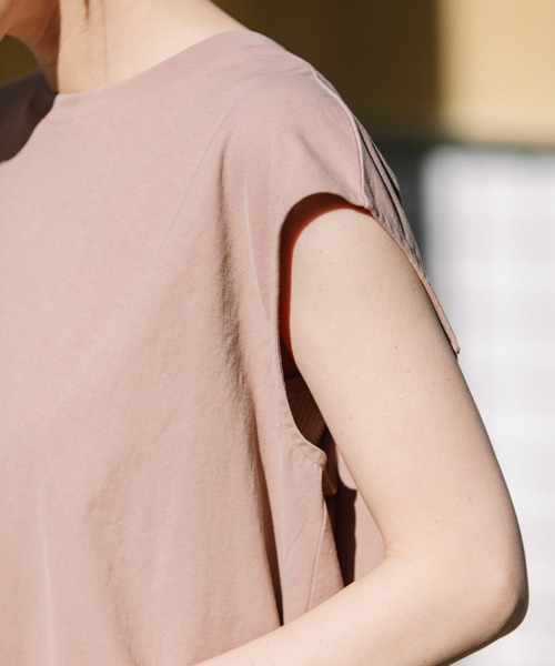 Munich（ミューニック）の「ヴィンテージツイストジャージスリーブレストップス（Tシャツ/カットソー・レディース・ホワイト/ブラック/ベージュ/スモークピンク・FREE）」の13枚目の写真