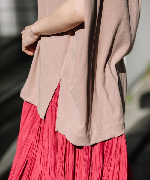 Munich（ミューニック）の「ヴィンテージツイストジャージスリーブレストップス（Tシャツ/カットソー・レディース・ホワイト/ブラック/ベージュ/スモークピンク・FREE）」の15枚目の写真