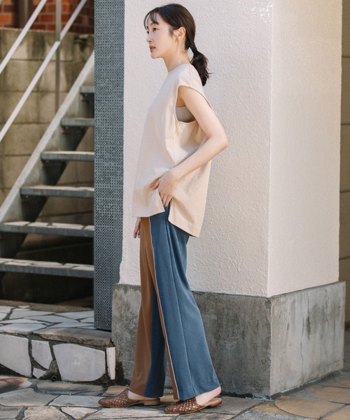 Munich（ミューニック）の「ヴィンテージツイストジャージスリーブレストップス（Tシャツ/カットソー・レディース・ホワイト/ブラック/ベージュ/スモークピンク・FREE）」の17枚目の写真