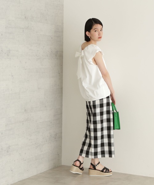 NATURAL BEAUTY BASIC（ナチュラルビューティーベーシック）の「バルーンブラウス（シャツ/ブラウス・レディース・ブラック/オフホワイト/ピンク・SMALL/MEDIUM）」の8枚目の写真