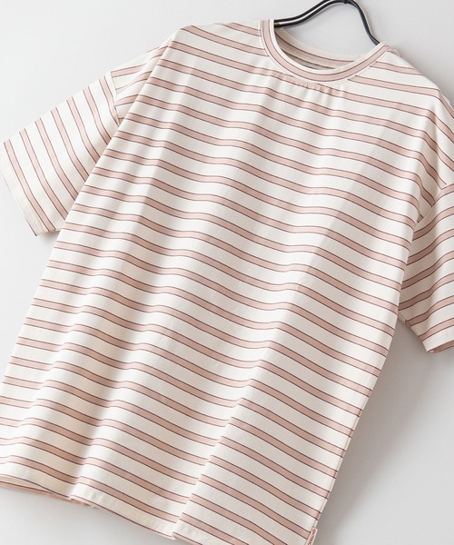 OUTDOOR PRODUCTS APPAREL(アウトドアプロダクツアパレル)の「マルチボーダー BIG/ビッグシルエット Tシャツ(Tシャツ/カットソー・レディース・ブラック/ベージュ/オフホワイト/イエロー/グリーン・MEDIUM)」の3枚目の写真