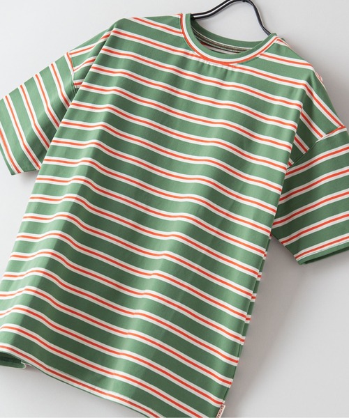 OUTDOOR PRODUCTS APPAREL(アウトドアプロダクツアパレル)の「マルチボーダー BIG/ビッグシルエット Tシャツ(Tシャツ/カットソー・レディース・ブラック/ベージュ/オフホワイト/イエロー/グリーン・MEDIUM)」の4枚目の写真