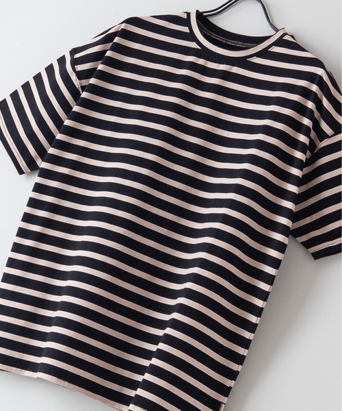 OUTDOOR PRODUCTS APPAREL(アウトドアプロダクツアパレル)の「マルチボーダー BIG/ビッグシルエット Tシャツ(Tシャツ/カットソー・レディース・ブラック/ベージュ/オフホワイト/イエロー/グリーン・MEDIUM)」の2枚目の写真