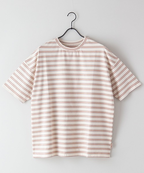 OUTDOOR PRODUCTS APPAREL(アウトドアプロダクツアパレル)の「マルチボーダー BIG/ビッグシルエット Tシャツ(Tシャツ/カットソー・レディース・ブラック/ベージュ/オフホワイト/イエロー/グリーン・MEDIUM)」の8枚目の写真