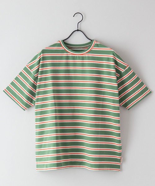 OUTDOOR PRODUCTS APPAREL(アウトドアプロダクツアパレル)の「マルチボーダー BIG/ビッグシルエット Tシャツ(Tシャツ/カットソー・レディース・ブラック/ベージュ/オフホワイト/イエロー/グリーン・MEDIUM)」の7枚目の写真