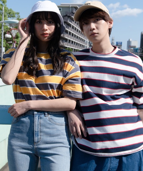 OUTDOOR PRODUCTS APPAREL(アウトドアプロダクツアパレル)の「マルチボーダー BIG/ビッグシルエット Tシャツ(Tシャツ/カットソー・レディース・ブラック/ベージュ/オフホワイト/イエロー/グリーン・MEDIUM)」の15枚目の写真