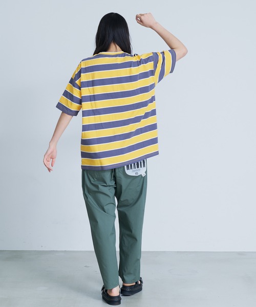 OUTDOOR PRODUCTS APPAREL(アウトドアプロダクツアパレル)の「マルチボーダー BIG/ビッグシルエット Tシャツ(Tシャツ/カットソー・レディース・ブラック/ベージュ/オフホワイト/イエロー/グリーン・MEDIUM)」の20枚目の写真