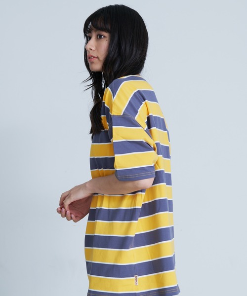 OUTDOOR PRODUCTS APPAREL(アウトドアプロダクツアパレル)の「マルチボーダー BIG/ビッグシルエット Tシャツ(Tシャツ/カットソー・レディース・ブラック/ベージュ/オフホワイト/イエロー/グリーン・MEDIUM)」の18枚目の写真