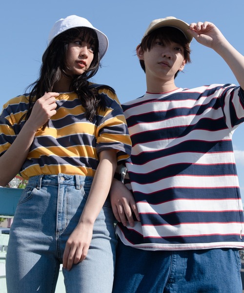 OUTDOOR PRODUCTS APPAREL(アウトドアプロダクツアパレル)の「マルチボーダー BIG/ビッグシルエット Tシャツ(Tシャツ/カットソー・レディース・ブラック/ベージュ/オフホワイト/イエロー/グリーン・MEDIUM)」の16枚目の写真