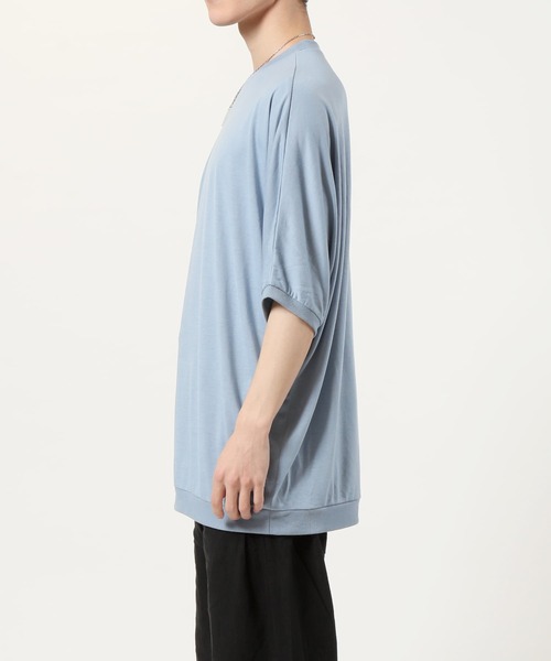 TopIsm(トップイズム)の「ワイドシルエット 無地ドルマンクルーネック 半袖カットソー(Tシャツ/カットソー・メンズ・ブルー/ブラック/チャコールグレー/ホワイト/ミント・L/M)」の12枚目の写真