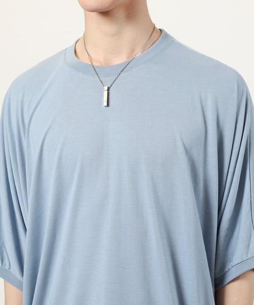 TopIsm(トップイズム)の「ワイドシルエット 無地ドルマンクルーネック 半袖カットソー(Tシャツ/カットソー・メンズ・ブルー/ブラック/チャコールグレー/ホワイト/ミント・L/M)」の14枚目の写真