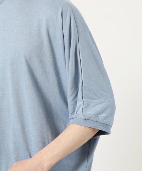 TopIsm(トップイズム)の「ワイドシルエット 無地ドルマンクルーネック 半袖カットソー(Tシャツ/カットソー・メンズ・ブルー/ブラック/チャコールグレー/ホワイト/ミント・L/M)」の15枚目の写真