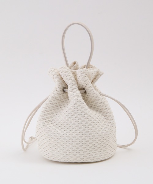 ROPE'(ロペ)の「NOVATEX/ドローストリング2WAY巾着バッグ(ショルダーバッグ・レディース・ホワイト/ベージュ・FREE)」の8枚目の写真