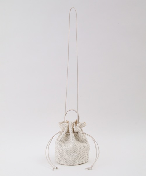 ROPE'(ロペ)の「NOVATEX/ドローストリング2WAY巾着バッグ(ショルダーバッグ・レディース・ホワイト/ベージュ・FREE)」の10枚目の写真