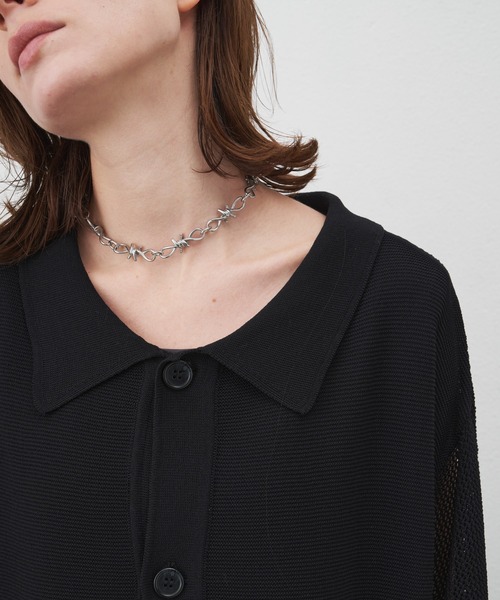 AIVER（アイバー）の「AIVER　ドライニットS/Sシャツ（シャツ/ブラウス・メンズ・ダークグレー/アイボリー/ブラック・MEDIUM/LARGE）」の6枚目の写真