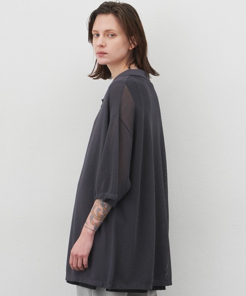 AIVER（アイバー）の「AIVER　ドライニットS/Sシャツ（シャツ/ブラウス・メンズ・ダークグレー/アイボリー/ブラック・MEDIUM/LARGE）」の10枚目の写真