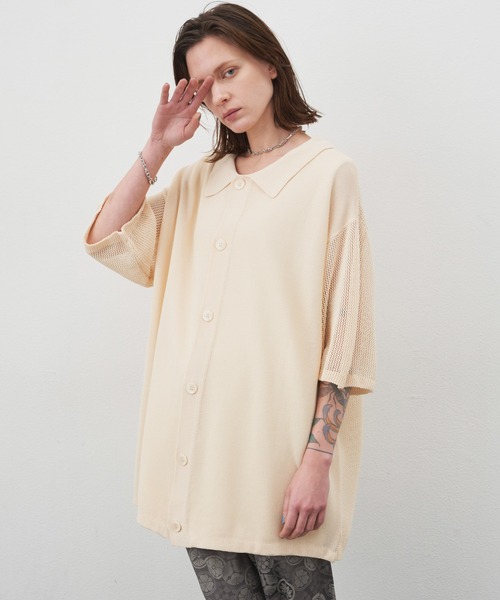 AIVER（アイバー）の「AIVER　ドライニットS/Sシャツ（シャツ/ブラウス・メンズ・ダークグレー/アイボリー/ブラック・MEDIUM/LARGE）」の18枚目の写真