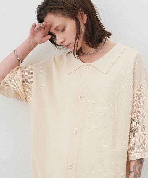 AIVER（アイバー）の「AIVER　ドライニットS/Sシャツ（シャツ/ブラウス・メンズ・ダークグレー/アイボリー/ブラック・MEDIUM/LARGE）」の19枚目の写真