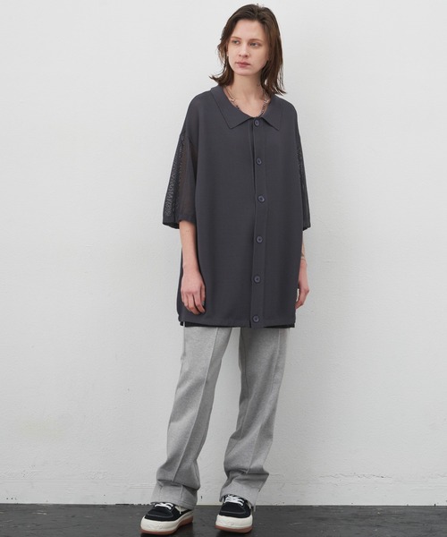 AIVER（アイバー）の「AIVER　ドライニットS/Sシャツ（シャツ/ブラウス・メンズ・ダークグレー/アイボリー/ブラック・MEDIUM/LARGE）」の12枚目の写真