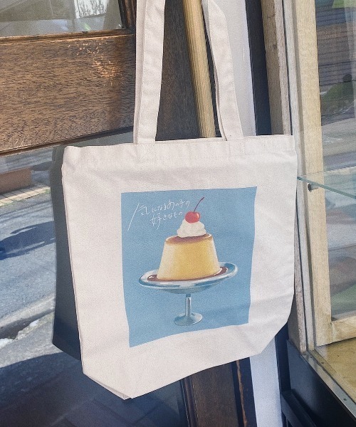 spoon store（スプーンストア）の「spoon×ヤマダナオ 気になるあの子の好きなもの さくらんぼの乗ったプリントート（トートバッグ・レディース・ナチュラル・M）」の7枚目の写真