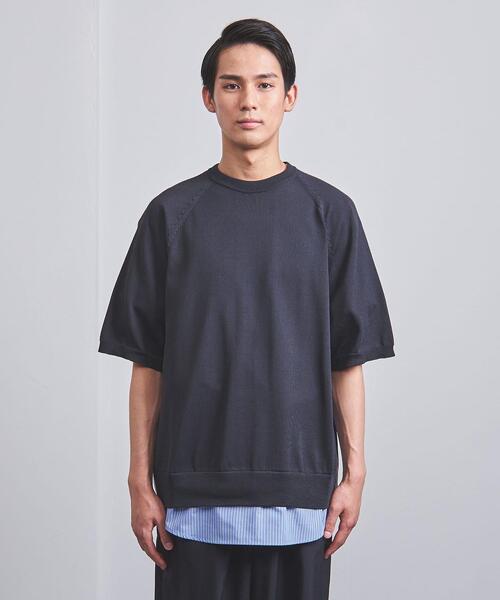 EN ROUTE（アンルート）の「＜EN ROUTE（アンルート）＞ テンジク×シャツ フロントレイヤード（ニット/セーター・メンズ・ブラック/ネイビー・1/2/3）」の3枚目の写真