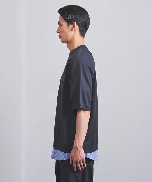 EN ROUTE（アンルート）の「＜EN ROUTE（アンルート）＞ テンジク×シャツ フロントレイヤード（ニット/セーター・メンズ・ブラック/ネイビー・1/2/3）」の4枚目の写真