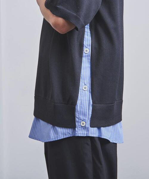 EN ROUTE（アンルート）の「＜EN ROUTE（アンルート）＞ テンジク×シャツ フロントレイヤード（ニット/セーター・メンズ・ブラック/ネイビー・1/2/3）」の6枚目の写真