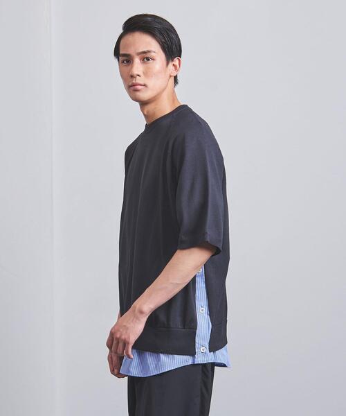 EN ROUTE（アンルート）の「＜EN ROUTE（アンルート）＞ テンジク×シャツ フロントレイヤード（ニット/セーター・メンズ・ブラック/ネイビー・1/2/3）」の7枚目の写真