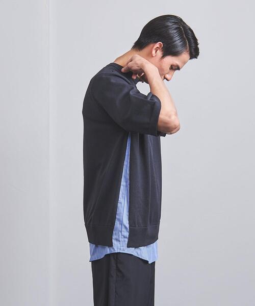 EN ROUTE（アンルート）の「＜EN ROUTE（アンルート）＞ テンジク×シャツ フロントレイヤード（ニット/セーター・メンズ・ブラック/ネイビー・1/2/3）」の8枚目の写真