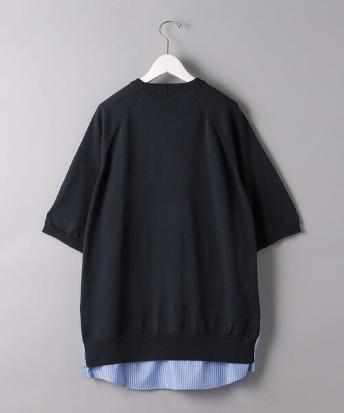 EN ROUTE（アンルート）の「＜EN ROUTE（アンルート）＞ テンジク×シャツ フロントレイヤード（ニット/セーター・メンズ・ブラック/ネイビー・1/2/3）」の10枚目の写真