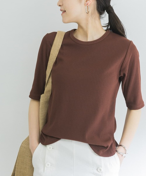 URBAN RESEARCH（アーバンリサーチ）の「『UR TECH ひやサラクール』AIR DRY 5分袖カットソー（Tシャツ/カットソー・レディース・ブラウン/ホワイト/ブラック/グリーン/グレー系その他/カーキ・FREE）」の10枚目の写真