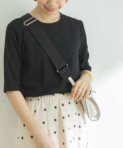 URBAN RESEARCH（アーバンリサーチ）の「『UR TECH ひやサラクール』AIR DRY 5分袖カットソー（Tシャツ/カットソー・レディース・ブラウン/ホワイト/ブラック/グリーン/グレー系その他/カーキ・FREE）」の14枚目の写真