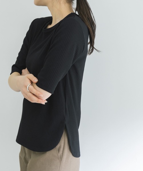 URBAN RESEARCH（アーバンリサーチ）の「『UR TECH ひやサラクール』AIR DRY 5分袖カットソー（Tシャツ/カットソー・レディース・ブラウン/ホワイト/ブラック/グリーン/グレー系その他/カーキ・FREE）」の18枚目の写真