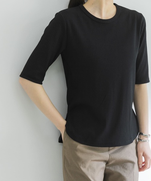 URBAN RESEARCH（アーバンリサーチ）の「『UR TECH ひやサラクール』AIR DRY 5分袖カットソー（Tシャツ/カットソー・レディース・ブラウン/ホワイト/ブラック/グリーン/グレー系その他/カーキ・FREE）」の19枚目の写真