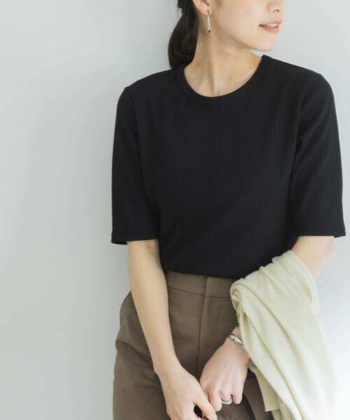 URBAN RESEARCH（アーバンリサーチ）の「『UR TECH ひやサラクール』AIR DRY 5分袖カットソー（Tシャツ/カットソー・レディース・ブラウン/ホワイト/ブラック/グリーン/グレー系その他/カーキ・FREE）」の21枚目の写真