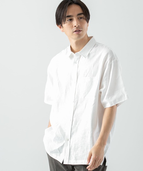 URBAN RESEARCH ROSSO MEN(アーバンリサーチロッソメン)の「『XLサイズあり』リネンレギュラーカラー半袖シャツ(シャツ/ブラウス・メンズ・ベージュ/カーキ/ホワイト/ネイビー・MEDIUM/SMALL/X-LARGE/LARGE)」の7枚目の写真