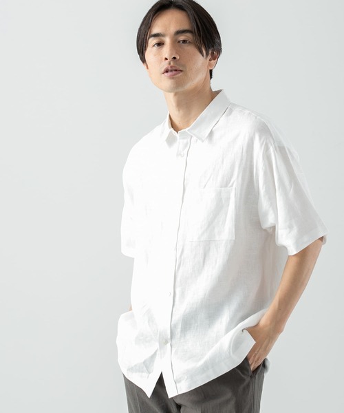 URBAN RESEARCH ROSSO MEN(アーバンリサーチロッソメン)の「『XLサイズあり』リネンレギュラーカラー半袖シャツ(シャツ/ブラウス・メンズ・ベージュ/カーキ/ホワイト/ネイビー・MEDIUM/SMALL/X-LARGE/LARGE)」の8枚目の写真