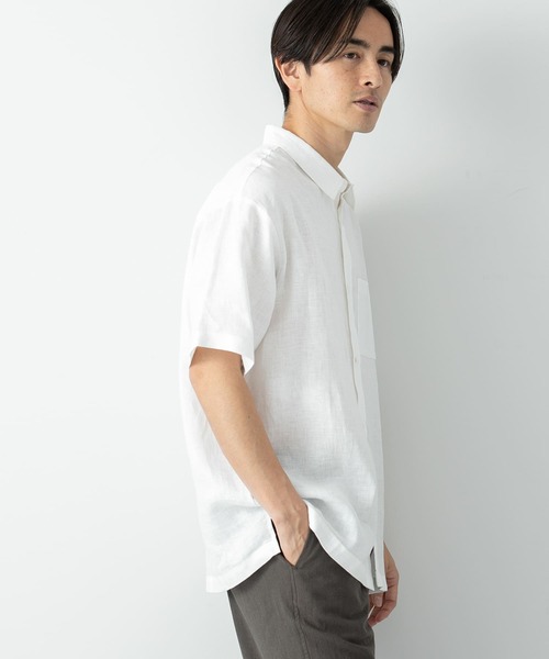 URBAN RESEARCH ROSSO MEN(アーバンリサーチロッソメン)の「『XLサイズあり』リネンレギュラーカラー半袖シャツ(シャツ/ブラウス・メンズ・ベージュ/カーキ/ホワイト/ネイビー・MEDIUM/SMALL/X-LARGE/LARGE)」の10枚目の写真