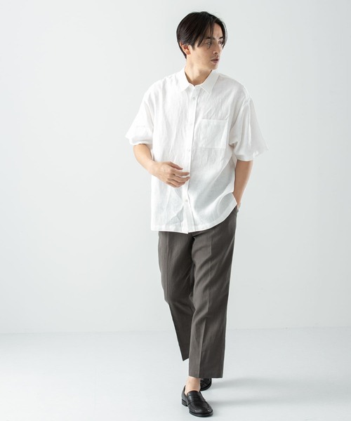 URBAN RESEARCH ROSSO MEN(アーバンリサーチロッソメン)の「『XLサイズあり』リネンレギュラーカラー半袖シャツ(シャツ/ブラウス・メンズ・ベージュ/カーキ/ホワイト/ネイビー・MEDIUM/SMALL/X-LARGE/LARGE)」の12枚目の写真