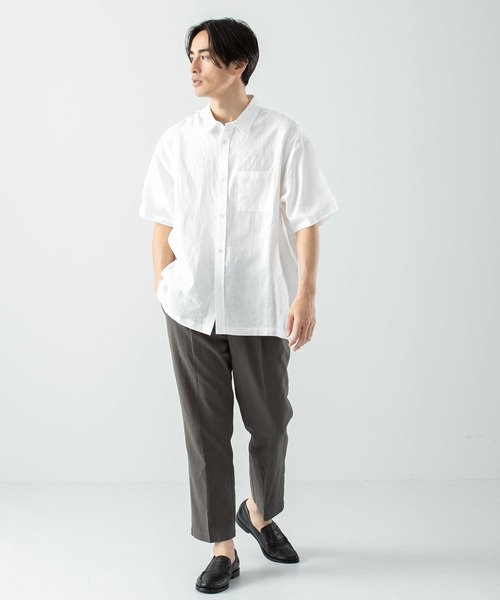 URBAN RESEARCH ROSSO MEN(アーバンリサーチロッソメン)の「『XLサイズあり』リネンレギュラーカラー半袖シャツ(シャツ/ブラウス・メンズ・ベージュ/カーキ/ホワイト/ネイビー・MEDIUM/SMALL/X-LARGE/LARGE)」の13枚目の写真