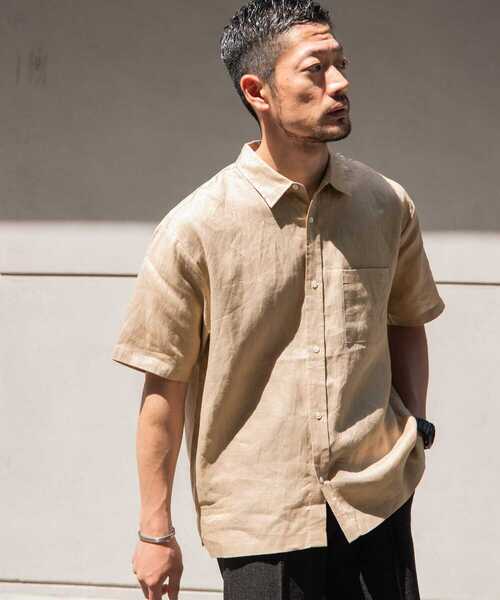 URBAN RESEARCH ROSSO MEN(アーバンリサーチロッソメン)の「『XLサイズあり』リネンレギュラーカラー半袖シャツ(シャツ/ブラウス・メンズ・ベージュ/カーキ/ホワイト/ネイビー・MEDIUM/SMALL/X-LARGE/LARGE)」の17枚目の写真