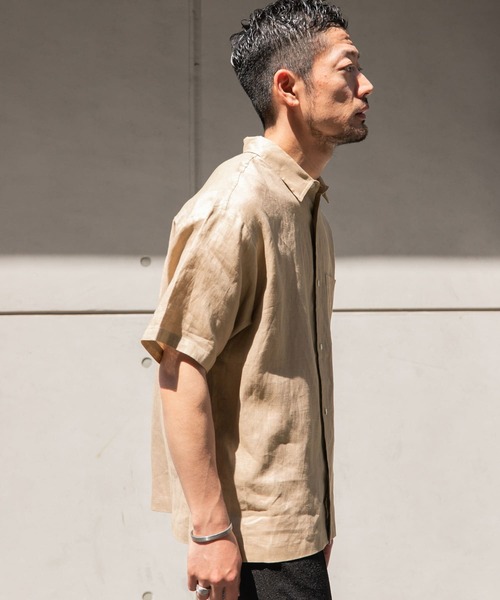 URBAN RESEARCH ROSSO MEN(アーバンリサーチロッソメン)の「『XLサイズあり』リネンレギュラーカラー半袖シャツ(シャツ/ブラウス・メンズ・ベージュ/カーキ/ホワイト/ネイビー・MEDIUM/SMALL/X-LARGE/LARGE)」の18枚目の写真