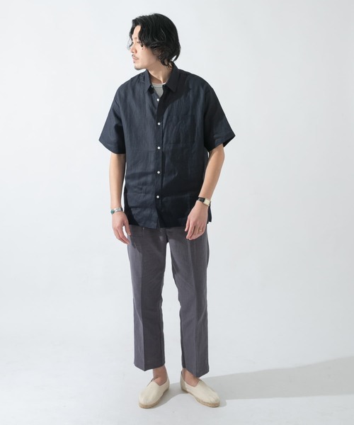 URBAN RESEARCH ROSSO - 超美品　アーバンリサーチロッソ　フレンチスリーブ　半袖シャツ　リネン混 超美品 アーバンリサーチロッソ フレンチスリーブ 半袖シャツ