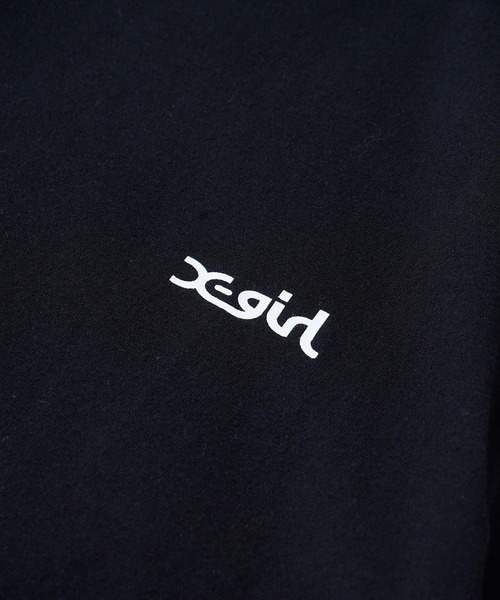 X-girl（エックスガール）の「VERTICAL WORDロゴTシャツ（Tシャツ/カットソー・レディース・ホワイト/ブラック/ライトブルー・S/M/L/XL）」の8枚目の写真