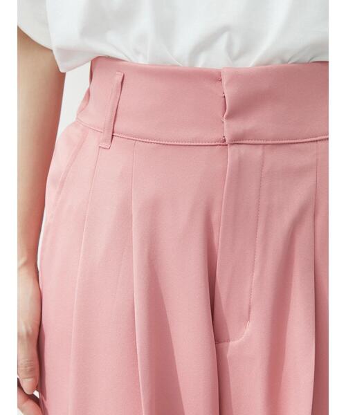 Green　Parks（グリーンパークス）の「・ELENCARE DUE タックハイウエストパンツ（その他パンツ・レディース・ブラック/ピンク/グリーン・FREE）」の5枚目の写真