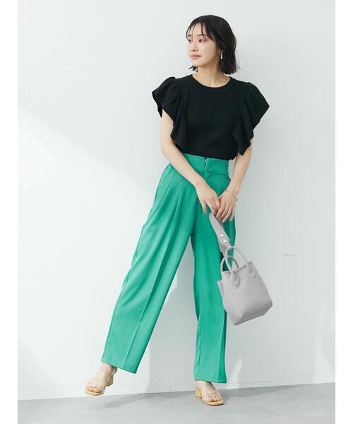 Green　Parks（グリーンパークス）の「・ELENCARE DUE タックハイウエストパンツ（その他パンツ・レディース・ブラック/ピンク/グリーン・FREE）」の15枚目の写真