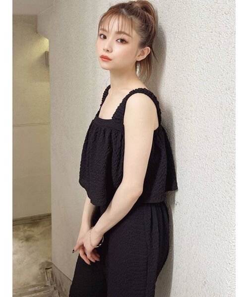 RESEXXY(リゼクシー)の「シャーリングトップス【セットアップ着用可能】(キャミソール・レディース・ホワイト/ブラック/グレー・FREE)」の14枚目の写真