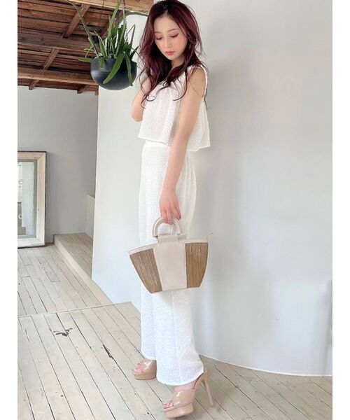 RESEXXY(リゼクシー)の「シャーリングトップス【セットアップ着用可能】(キャミソール・レディース・ホワイト/ブラック/グレー・FREE)」の10枚目の写真