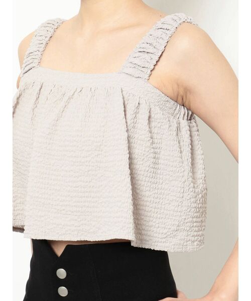 RESEXXY(リゼクシー)の「シャーリングトップス【セットアップ着用可能】(キャミソール・レディース・ホワイト/ブラック/グレー・FREE)」の13枚目の写真